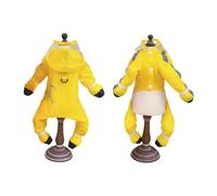 MeiAOBest Small Dog Raincoat with D-Ring,Full Coverage Waterproof Dog Rain Poncho Jumpsuit with Rain Boots Four-Legged Slicker Rainwear for Small Medium Dogs_M(Yellow)