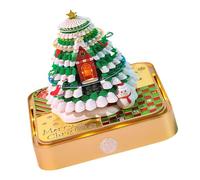 MEIBAOGE 2025 Desk Calendar with LED Light 3D Paper Sculpture Christmas Themed Memo Pad Creative Desktop Decoration for Home