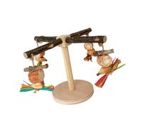 MEIBAOGE Bird Perch Rotating Molar Stand for Parrots Conure Supplies Budgies Grinding Scratchers for Small Parrots