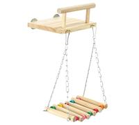 MEIBAOGE Bird Perch Swing Molar Stand for Parrots Conure Supplies Budgies Grinding Scratchers for Small Large Parrots Toy