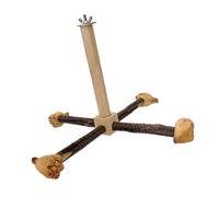 MEIBAOGE Bird Wood Perch Rotating Molar Stand for Parrots Conure Supplies Budgies Grinding Scratchers for Small Parrots