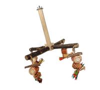MEIBAOGE Bird Wood Perch Rotating Molar Stand for Parrots Conure Supplies Budgies Grinding Scratchers for Small Parrots