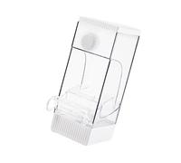 MEIBAOGE Clear Bird Feeder Automatic Bird Food Feeding Station Antisplash Bird House Shape Feeder Parrots Feeding Supply