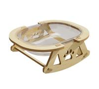 MEIBAOGE Clear Cat Bed Soft Large Pet Hideaway Elevated Clear Bed with Wood Stand Cats Sleep Bed Cats Clear Bed