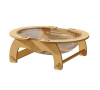MEIBAOGE Clear Cat Bed Soft Large Pet Hideaway Elevated Clear Bed with Wood Stand Cats Sleep Bed Cats Clear Bed