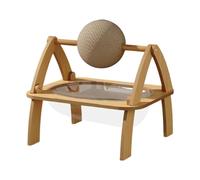 MEIBAOGE Clear Cat Bed Soft Large Pet Hideaway Elevated Clear Bed with Wood Stand Cats Sleep Bed Cats Clear Bed