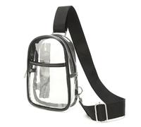 MEIBAOGE Clear Shoulder Bag Water Resistant PVC Crossbody Pouches Casual Chest Pack for Stadium Concerts Sports Event