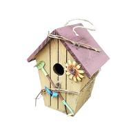 MEIBAOGE Courtyards Wood Bird Nest for Hummingbirds Outdoor Balcony Bird Habitat House for Rural Bird House for Backyar
