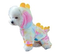 MEIBAOGE Dog Furry Dinosaur Hoodies Jumpsuit for Small to Large Dogs Soft Overalls Apparel Cartoon Dinosaur Pullover Pajamas