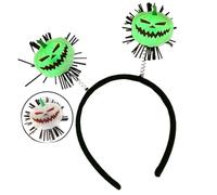 MEIBAOGE Fluorescent Skull Bat Headband for Halloween Adjustable Comfortable Headpieces Party Decoration for Women