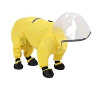 MEIBAOGE Full Coverage Dog Rainwear Waterproof Rain Coat Fashion Rainwear Outdoor Activity Pet Hooded Rain Coat with Foot