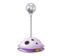 MEIBAOGE Funny Cat Feeder Toy Teasing Track Base Interactive Toy for Indoor Kitten Food Leaking Self Feeder Pet Toy