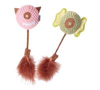 MEIBAOGE Halloween Catnips for Cats Chewing Toy Funny Teething Molar Chew Toy Exercise Teaser Feathered Toy for Felines