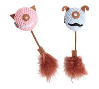 MEIBAOGE Halloween Catnips for Cats Chewing Toy Funny Teething Molar Chew Toy Exercise Teaser Feathered Toy for Felines