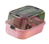 MEIBAOGE Hamster Cage Villas with Ventilated Top for Small Pet Guineapigs Hedgehogs Home Indoor Pet Cage with Clear Lid