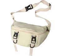 MEIBAOGE Japanese Canvas Crossbody Purse Chest Bag for Men and Women Versatile Black Shoulder Pack Adjustable Strap, White, Length 34cm