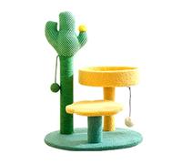 MEIBAOGE Kitten Cat Scratching Post Lovely Furry Pendant Sisal Rope Post Teeth Cat Chewing Toy for Indoor