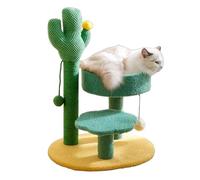 MEIBAOGE Kitten Cat Scratching Post Lovely Furry Pendant Sisal Rope Post Teeth Cat Chewing Toy for Indoor