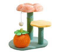 MEIBAOGE Kitten Cat Scratching Post Lovely Furry Pendant Sisal Rope Post Teeth Cat Chewing Toy for Indoor