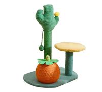 MEIBAOGE Kitten Cat Scratching Post Lovely Furry Pendant Sisal Rope Post Teeth Cat Chewing Toy for Indoor