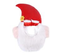 MEIBAOGE Pet Christmas Hat with Beard Halloween Dog for Funny Cosplay Costume