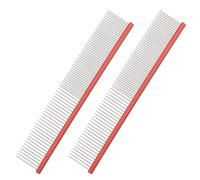 MEIBAOGE Pet Comb for Cats Shedding Hair Dog Deshedding Comb Cats Comb Hair Remover for Dogs Cats Hair Grooming 2PCS