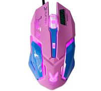 MEIBAOGE Pink 3200DPI Wired Ergonomic Optical USB Computer Mouse for PC Laptop Notebook,Game Mouses-Pink