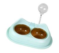 MEIBAOGE Practical Pet Double Bowl Dry Food Bowl Watering Bowl Food Feeding Bowl for Cats Feeding Dish Pet Supplies