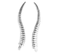 MEIBAOGE PVC Realistic Sheep Horn Shape Appliques Hair Clip Hairband Gift Hair Clip Backpack Sewing Craft Patches for Punk Adult, See size chart, Silver,small