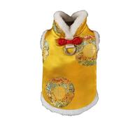 MEIBAOGE Soft Plush Dog Cloaks Chinese New Years Styles Dog Costume Outdoor Pet Jackets for Warmth and Comfort