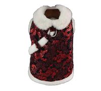MEIBAOGE Thickened Pet Costume Chinese New Year Suit for Small Dogs and Cats Great for Winter Festivities and Holiday Photos