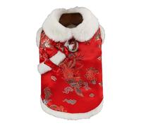 MEIBAOGE Thickened Pet Costume Chinese New Year Suit for Small Dogs and Cats Great for Winter Festivities and Holiday Photos