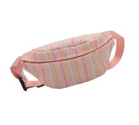 MEIBAOGE Trendy Sports Inspired Crossbody Chest Bag Shoulder Purse Waist Pack with Adjustable Strap for Outdoor Activities, Pink, Length 30cm