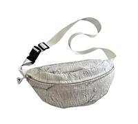 MEIBAOGE Unisex Casual Crossbody Bag Vintage Shoulder Purse Waist Bags Japanese Sports Chest Pack for Men and Women, White, Length 30cm
