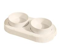 MEIBAOGE USB Ceramic Heated Pet Double Bowl and Dogs Constant Temperature Drinking Solution Water Food Bowl for Winter