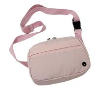 MEIBAOGE Versatile Nylon Shoulder Bag for Casual Outdoor Activities Unisex Crossbody Purse Chest Bags and Waist Pack, Pink, Length 19cm