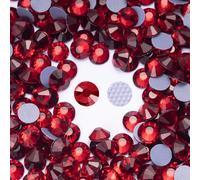 Meibite Hotfix Rhinestones Bulk, 3000PCS Dark Siam Hot Fix Rhinestones for Clothes DIY Decoration Crafts, Dark Siam, SS8, 2.3-2.5mm