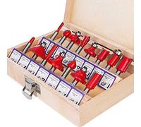 Meichoon 15 Pcs Router Bits Set 1/4 Inch Shank Woodworking Cutter Set Trimming knife Milling Cutter Machine Set for Wood Carbide Mill Woodworking Engraving Milling Cuttings Tools