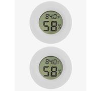 Meichoon 2-Pack Mini Fridge Freezer Thermometer,Hygrometer for Cigar Humidor,Electronic Thermometer Hygrometer,Indoor Household Embedded Thermometer,Temperature Humidity Gauge Detector,Q-UD01 White