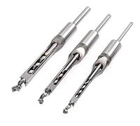 Meichoon 3 Pcs Mortise Chisel & Bits Woodworker Square Hole Drill Bits Mortising Chisel Set Woodworking Hole Saw Drill Bit Kit Tool Set (1/4 Inch, 3/8 Inch, 5/8 Inch)