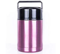 Meichoon 35 oz（1000ml Vacuum Insulated Food Jar Bowl for Cooking Stainless Steel Interior Leak Proof Soup Food Storage Container, BM02 Rosy