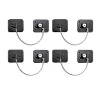 Meichoon 4 Pack Baby Proofing Cabinet Locks Mini Fridge Locks with Keys for Drawer Ovens Windows Black