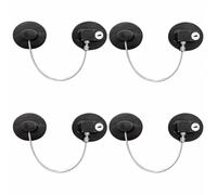 Meichoon 4 Pack Cabinet Locks with Keys Baby Proofing No Drill Refrigerator Lock for Kids Safety Doors Latch Black