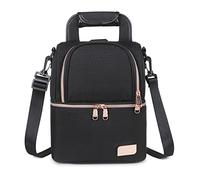 Meichoon Baby Bottle Cooler Bag Waterproof Breast Milk Freezer Baby Food Insulation Maternity Backpack Double Layer Fresh Keeping Travel Handbag for Nursing Mom Daycare, Black, Travel