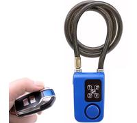 Meichoon Bike Lock Alarm Anti-Theft Vibration Wireless Remote Control Smart Keyless Waterproof with 33 Inch Cable Length Security Digital Steel Cable Chain for Bicycle Motorcycle Scooter Outdoor