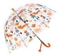 Meichoon Children's Clear Bubble Umbrella Cute Cartoon Animal Umbrella Fibreglass Frame 8 Bones with Dome Canopy and Lightweight Wind and Rain Protection Long Handle for 3-8 Years Old Kids