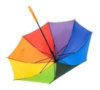 Meichoon Children's Rainbow Umbrella Strong Fibreglass Frame 8 Bones Lightweight Wind and Rain Protection Easy Open and Close J Hook Handle Outdoor Portable
