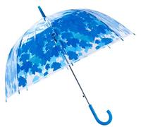 Meichoon Clear Bubble Umbrella Leaves Pattern Large Canopy Transparent Dome Coverage 8 Bones Fibreglass Steel Skeleton Wind and Rainproof J Hook Handle Outdoor for Women and Children