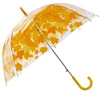 Meichoon Clear Bubble Umbrella Leaves Pattern Large Canopy Transparent Dome Coverage 8 Bones Fibreglass Steel Skeleton Wind and Rainproof J Hook Handle Outdoor for Women and Children