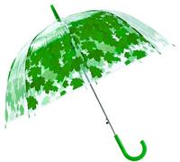 Meichoon Clear Bubble Umbrella Leaves Pattern Large Canopy Transparent Dome Coverage 8 Bones Fibreglass Steel Skeleton Wind and Rainproof J Hook Handle Outdoor for Women and Children